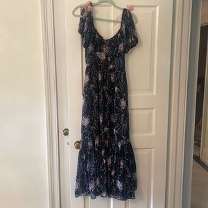 Loveshackfancy silk floral midi dress